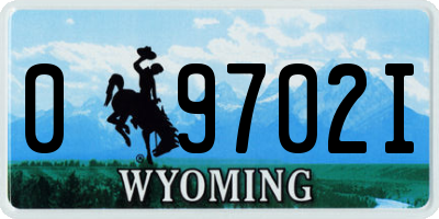 WY license plate 09702I