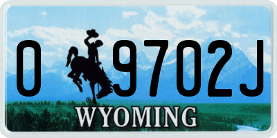WY license plate 09702J