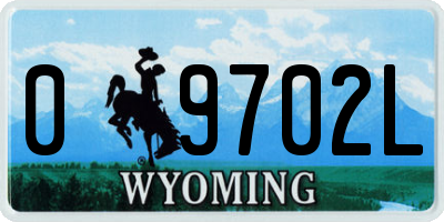 WY license plate 09702L