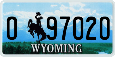 WY license plate 09702O