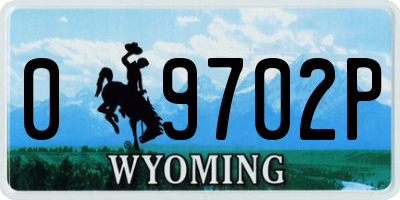 WY license plate 09702P