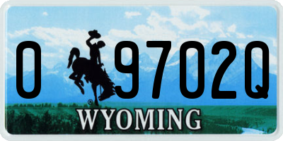 WY license plate 09702Q