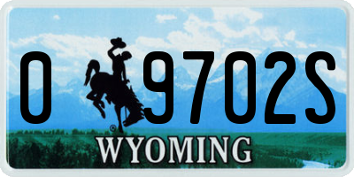WY license plate 09702S
