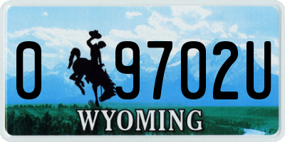 WY license plate 09702U