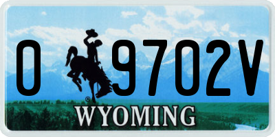 WY license plate 09702V
