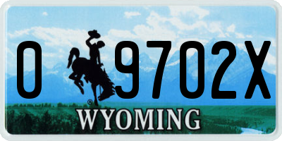 WY license plate 09702X