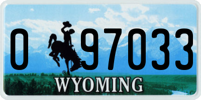 WY license plate 097033