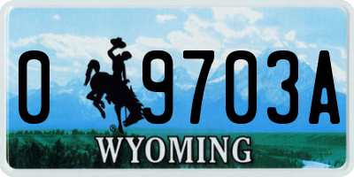 WY license plate 09703A