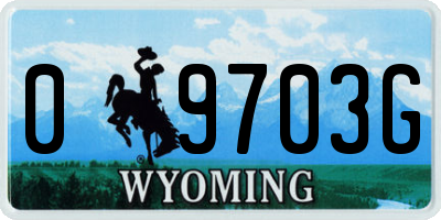WY license plate 09703G
