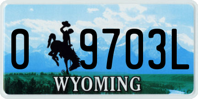 WY license plate 09703L