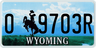 WY license plate 09703R