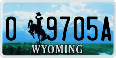 WY license plate 09705A