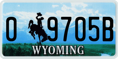 WY license plate 09705B