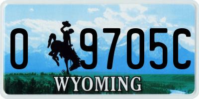 WY license plate 09705C