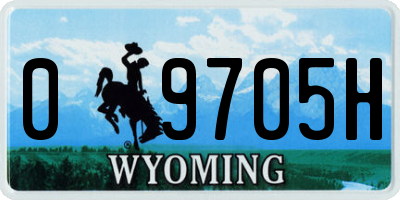WY license plate 09705H
