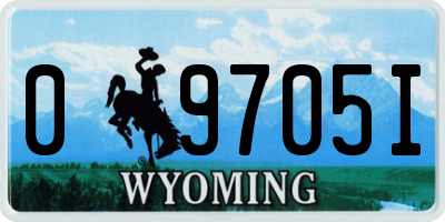 WY license plate 09705I