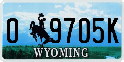 WY license plate 09705K