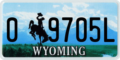 WY license plate 09705L