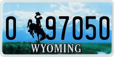 WY license plate 09705O