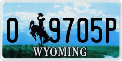 WY license plate 09705P