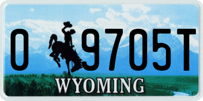 WY license plate 09705T