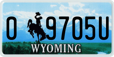 WY license plate 09705U