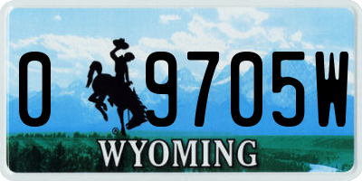 WY license plate 09705W
