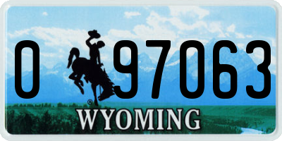 WY license plate 097063