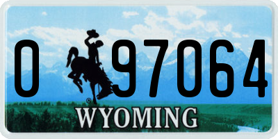 WY license plate 097064