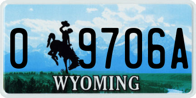 WY license plate 09706A