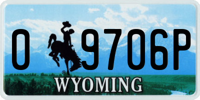 WY license plate 09706P