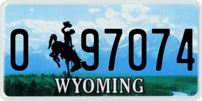WY license plate 097074