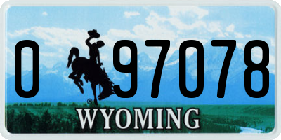 WY license plate 097078