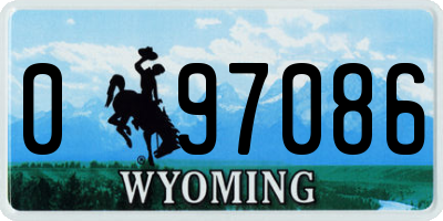 WY license plate 097086