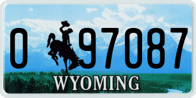 WY license plate 097087