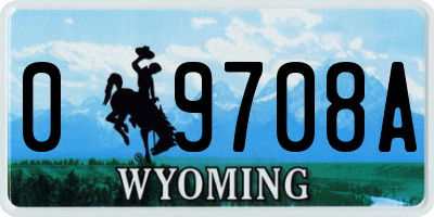 WY license plate 09708A