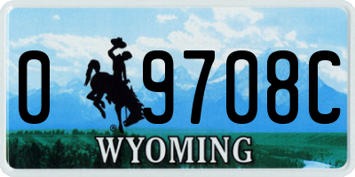 WY license plate 09708C