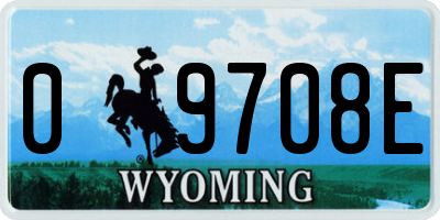 WY license plate 09708E