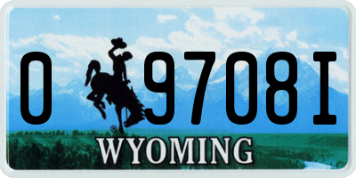 WY license plate 09708I