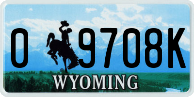 WY license plate 09708K