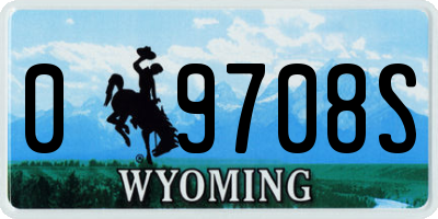 WY license plate 09708S