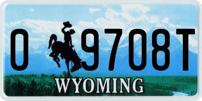 WY license plate 09708T