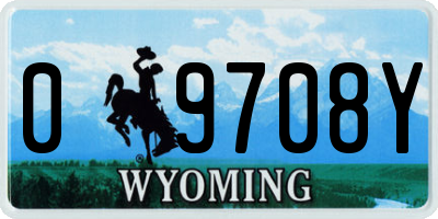 WY license plate 09708Y