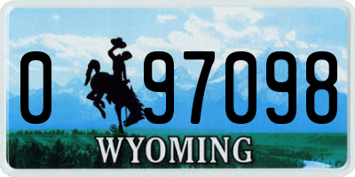 WY license plate 097098