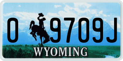WY license plate 09709J