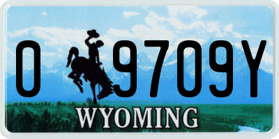 WY license plate 09709Y