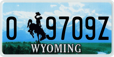 WY license plate 09709Z