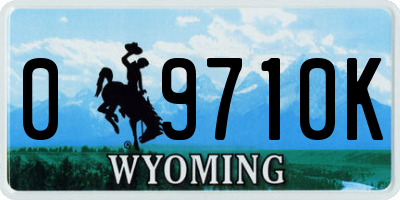 WY license plate 09710K