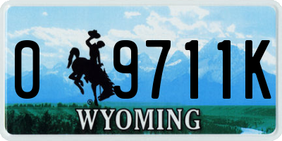 WY license plate 09711K