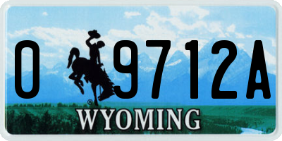 WY license plate 09712A